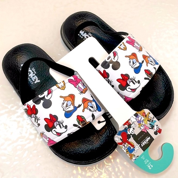 🆕 Disney Mickey & Friends Ltd Edition Kids Slide Sandals w/Elastic Strap - Picture 1 of 4